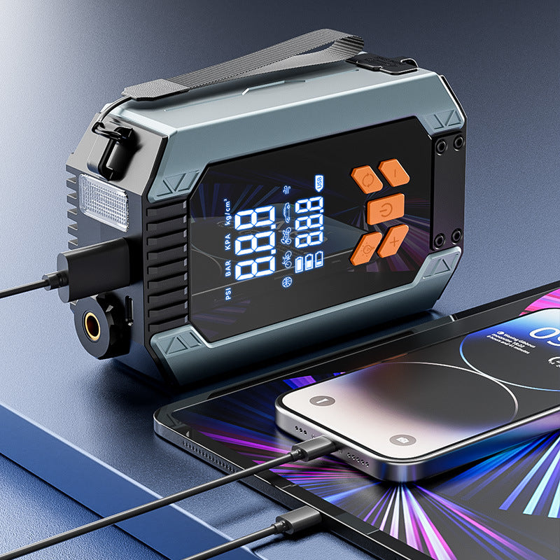 Arrancador de batería portátil + Compresor/Inflador + Power Bank