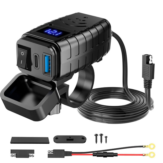 Cargador USB + USB-C para Moto 12V/24V
