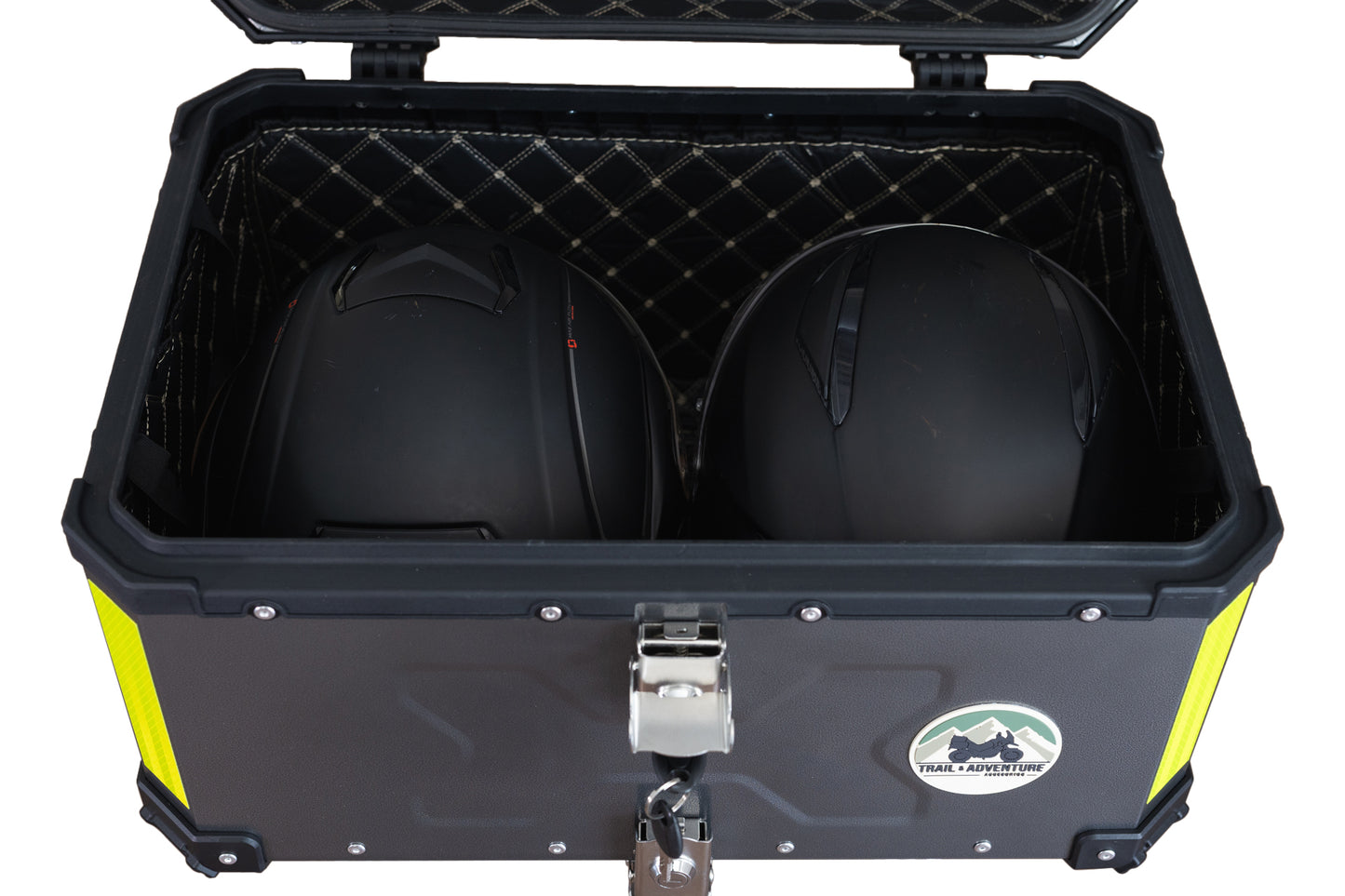 Baúl Trasero de Aluminio 65L para Moto Trail & Adventure – Base Universal – Resistente al Agua