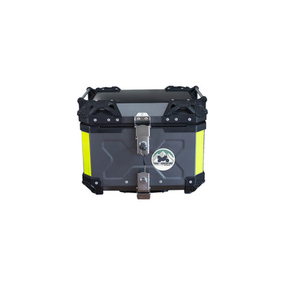 Baúl Trasero de Aluminio 45L para Moto Trail & Adventure – Base Universal – Resistente al Agua