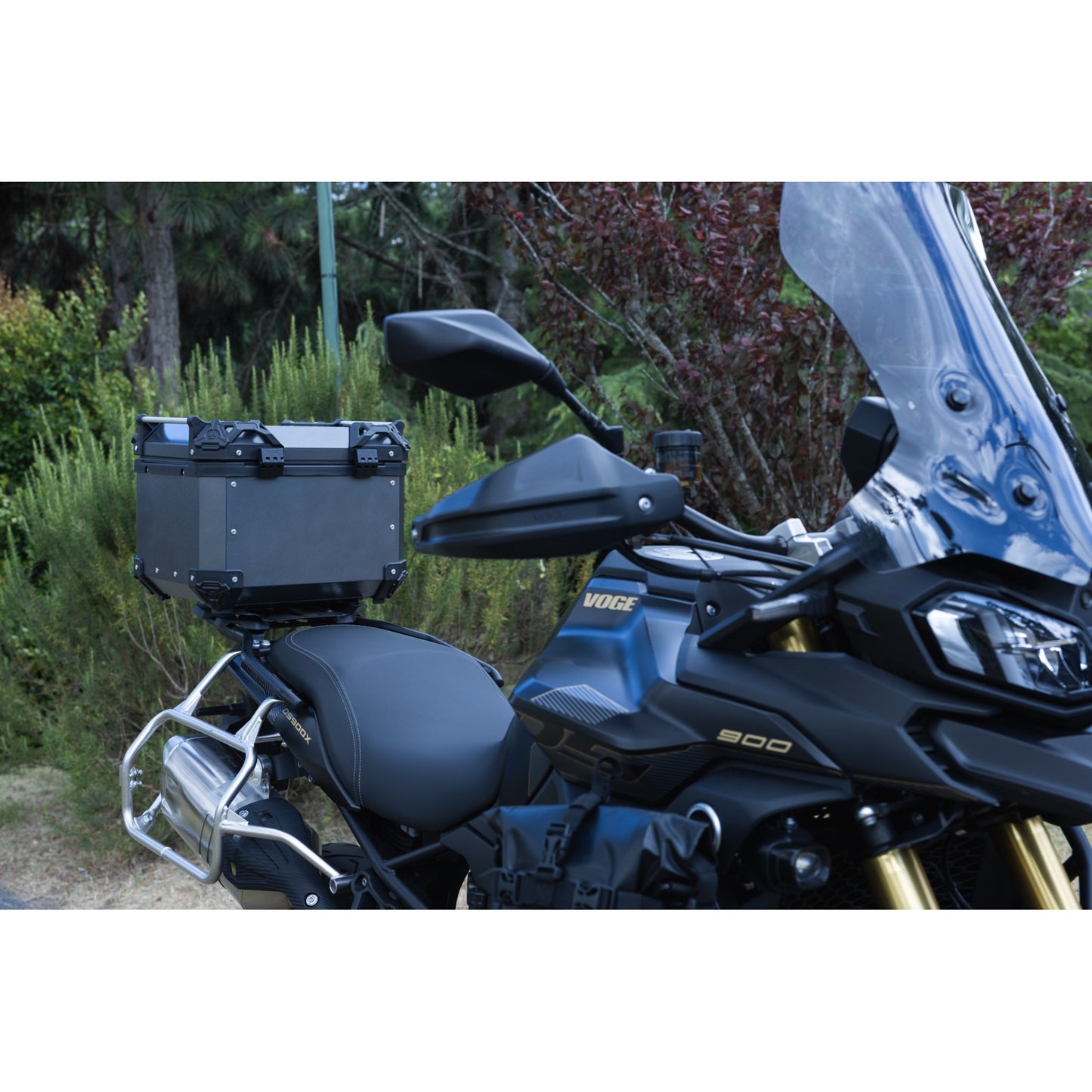 Baúl Trasero de Aluminio 45L para Moto Trail & Adventure – Base Universal – Resistente al Agua