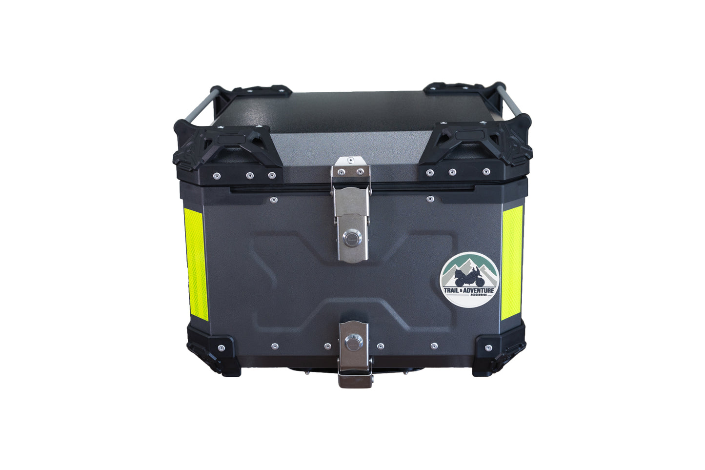 Baúl Trasero de Aluminio 55L para Moto Trail & Adventure – Base Universal – Resistente al Agua