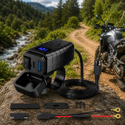Cargador USB + USB-C para Moto 12V/24V